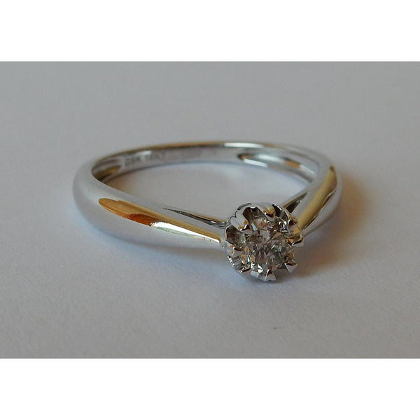 Solitaire Ring Solitaire Diamond Ring 0.25 Carats White Gold 14K