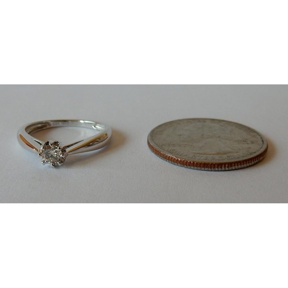 Solitaire Diamond Ring 0.25 Carats White Gold 14K Solitaire Ring