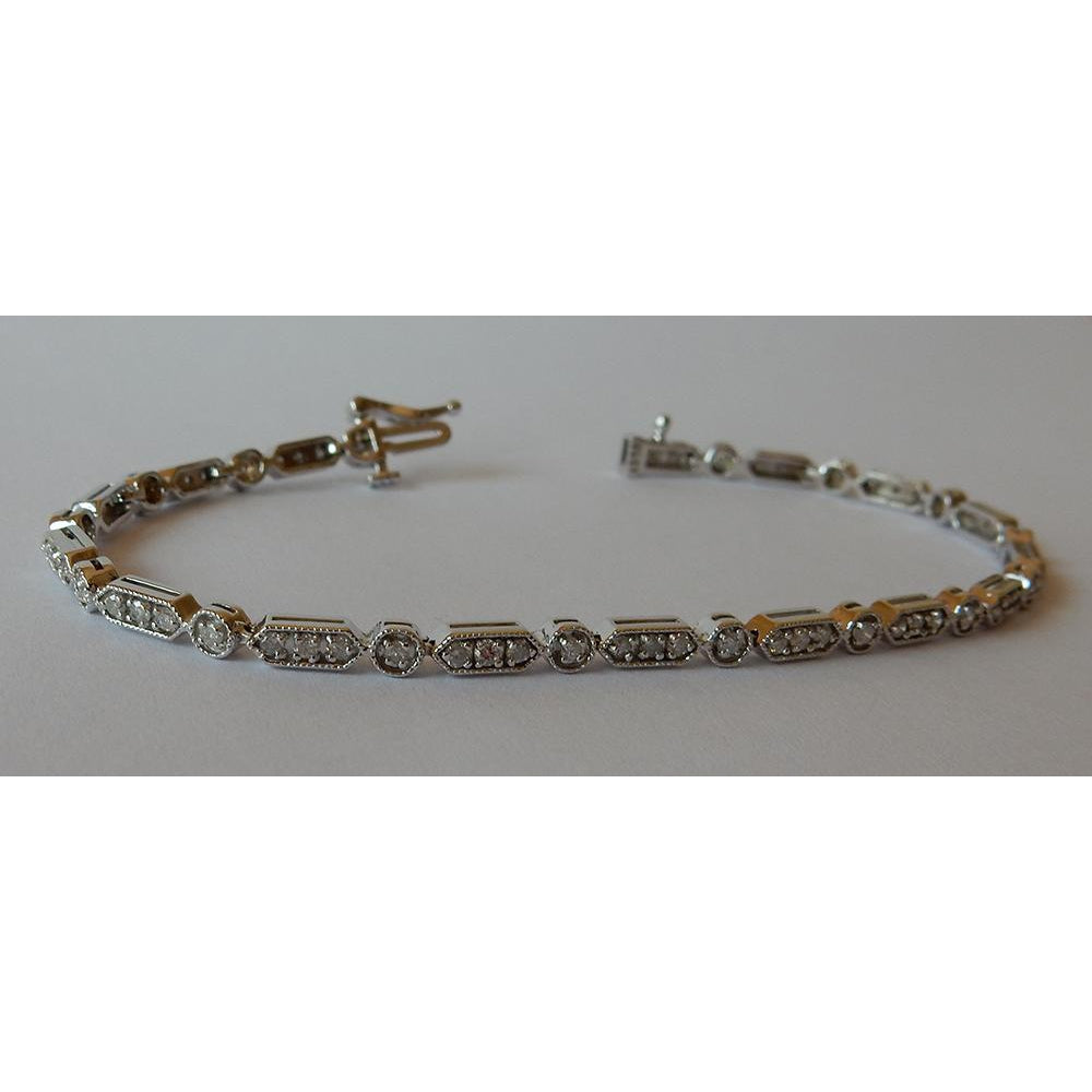 Tennis Bracelet 1 Carat Diamond Bracelet White Gold 14K