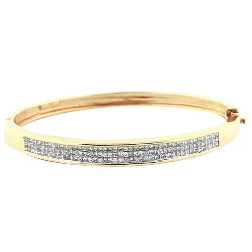 Diamond Bangle 3 Carats Yellow Gold 14K