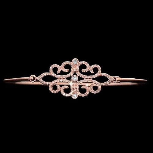 Diamond Bangle Rose Gold 5 Carats Women Jewelry New