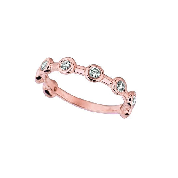 Round Diamond Bubble Ring Half Eternity Band