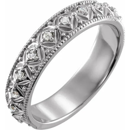 Diamond Comfort Fit Wedding Band 1.20 Carats Vintage Style Jewelry