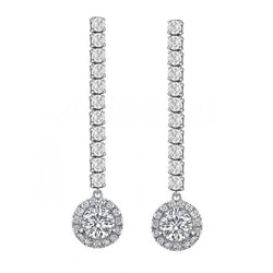 Diamond Drop Earrings White Gold 14K 6.75 Carats