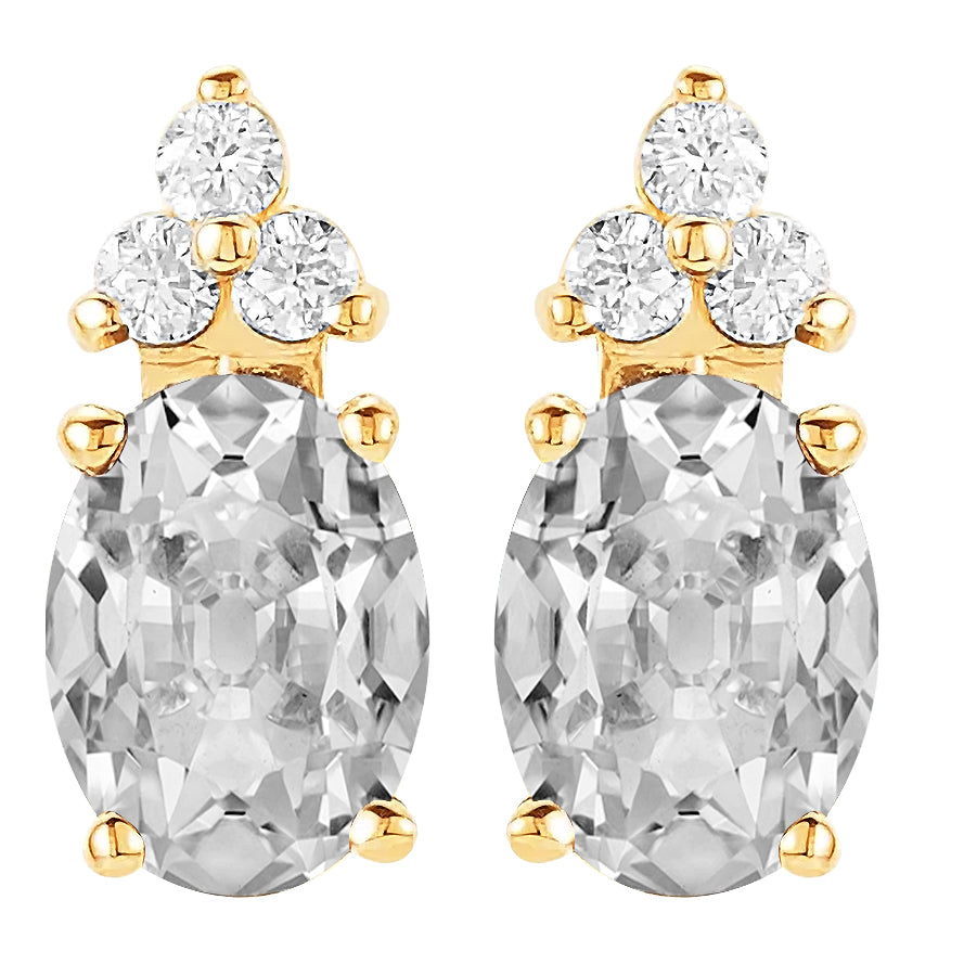 Diamond Drop Earrings Old Miner Cut Yellow Gold