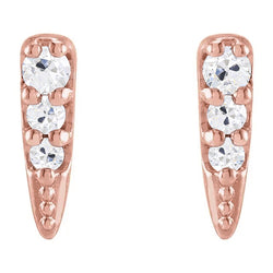 Diamond Drop Earrings 4.50 Carats Round Old Miner Push Backs Rose Gold