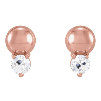 Diamond Drop Stud Earrings Push Backs 3 Carats