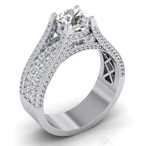 4 Carats Ladies Diamond Engagement Ring Gold 14K