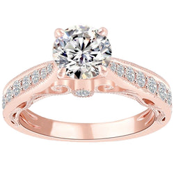 Real  Diamond Engagement Ring 3.40 Carats New 14K Rose Gold