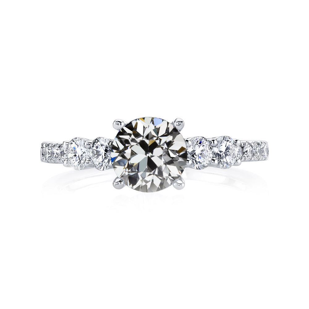 Diamond Engagement Ring Round Old Mine Cut
