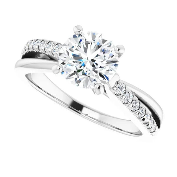 Princess Cut White Elegant Woman's Solitaire Ring with Accents Diamond 