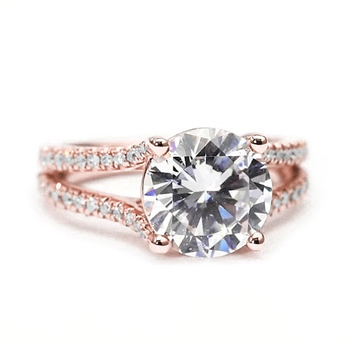 Rose Gold half bazel fancy Engagement Diamond 