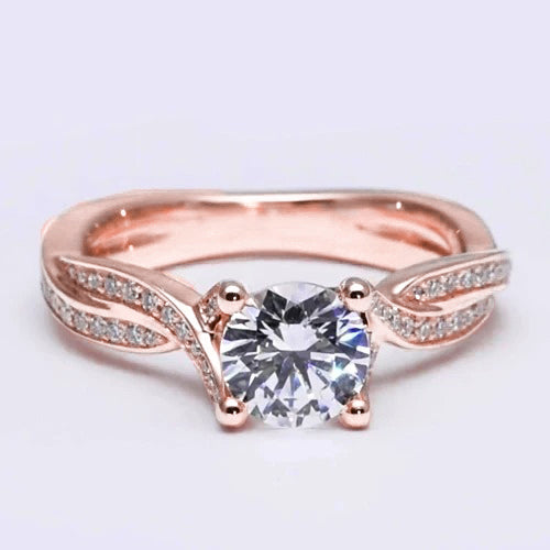 Natural Earth Mined Diamond Engagement Solitaire Ring With Accents