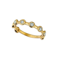 Diamond Half Eternity Bubble Ring Band 0.50 Carats Bezel Yellow Gold