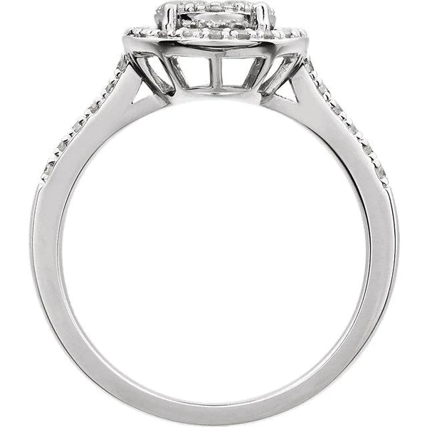 Diamond Halo Cathedral Setting Engagement Ring