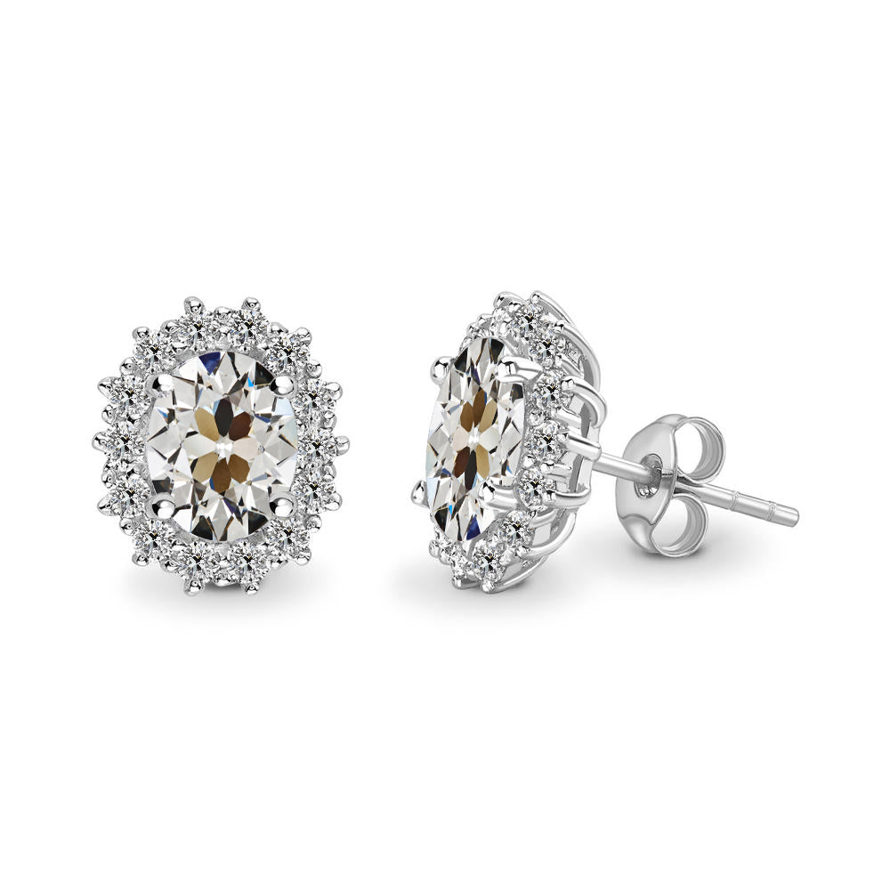natural round diamond 5.50ct earring front view