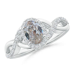 Natural Earth Mined Diamond Halo Ring 2.25 Carats Oval Old European Sparkling White Gold