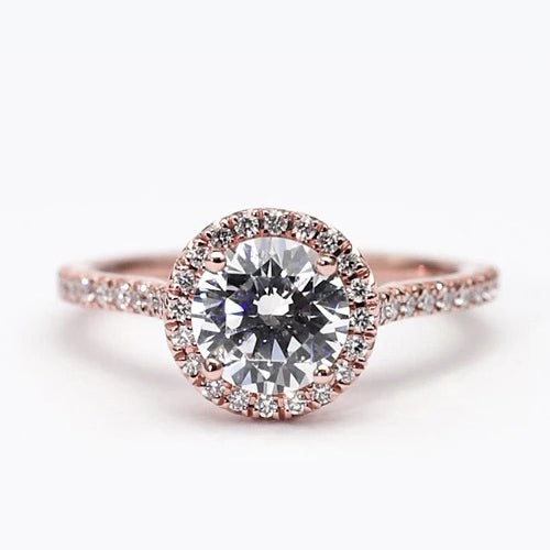 natural round diamond 2.50ct ring front view