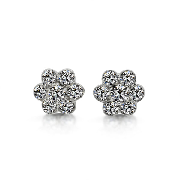 natural round diamond 7ct earring front view