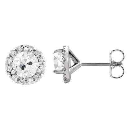 natural round diamond 5ct earring side angle