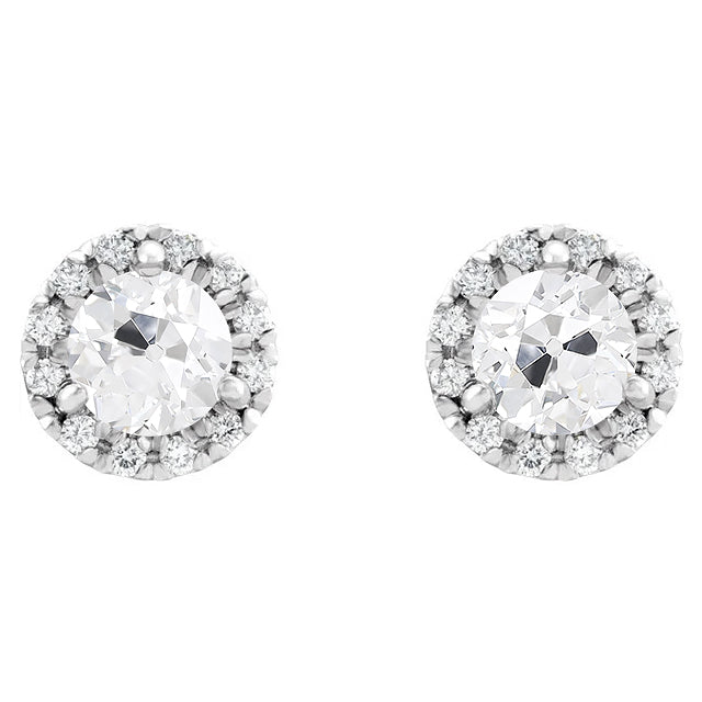 natural round diamond 5ct earring front view