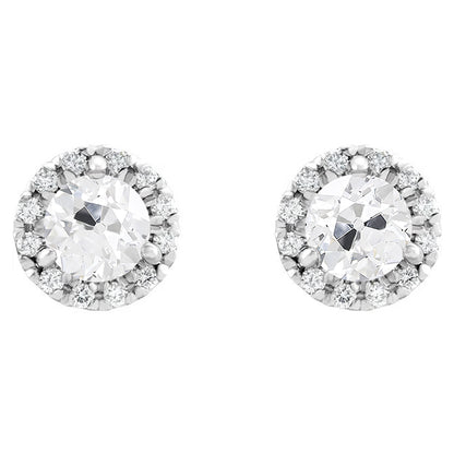 natural round diamond 5ct earring front view