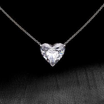 1/10 CT. Diamond Solitaire Heart-Shaped Necklace in 10K Rose Gold (I/I3) |  Zales