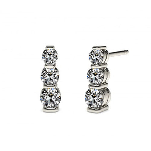 Diamond Long Drop Earrings 3.50 Carats Old Miner White Gold 