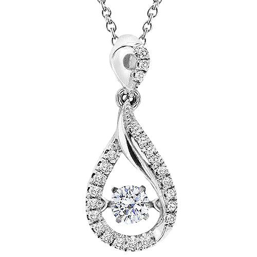 Lab Grown Diamond Necklace Pendant 1.24 Ct Gorgeous White Gold Jewelry