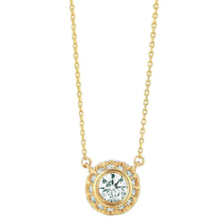Diamond Necklace Pendant 1 Carat 14K Yellow Gold Women Jewelry New