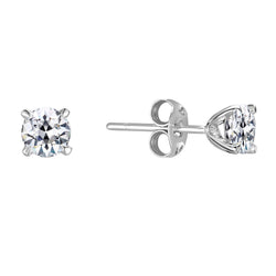2 Carats Mined Diamond Old Cut Stud Earrings Ladies Jewelry White Gold