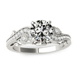 Natural Earth Mined Diamond Old Cut Women's Ring Filigree Milgrain White Gold 4 Carats