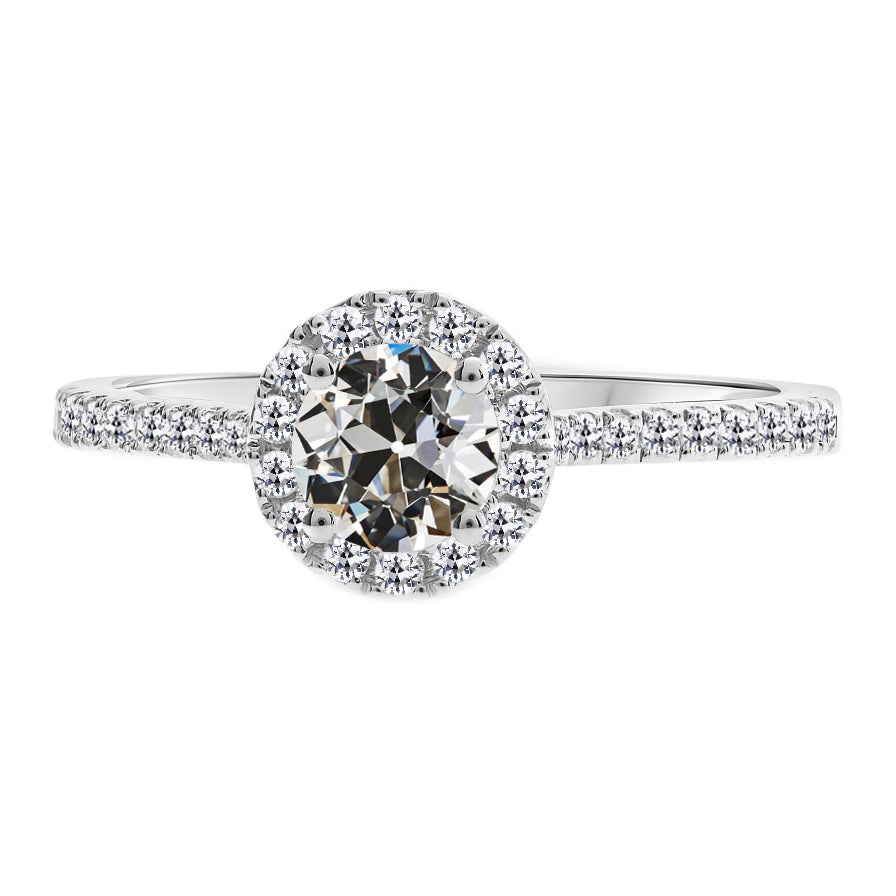 Diamond Old Mine Cut Anniversary Halo Ring 2.50 Carats