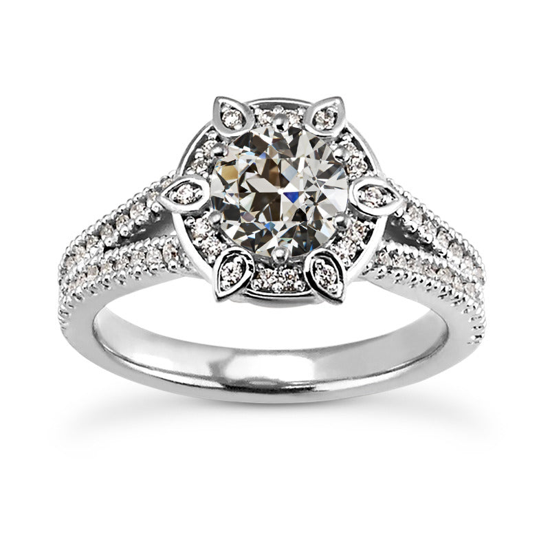 Diamond Old Miner Cut Halo Ring 5.50 Carats