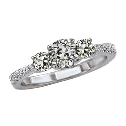 Natural Diamond Ring 3ct - White Gold 14K