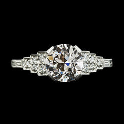 Real  Diamond Old Miner Engagement Ring 14K White Gold Jewelry 3.50 Carats