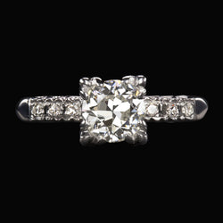 Natural Earth Mined Diamond Old Miner Wedding Ring With Accents Triple Prong Set 3 Carats