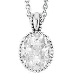 Genuine Natural Earth Mined Diamond Pendant Necklace Oval Old Mine Cut 5 Carats Ladies Jewelry 14K