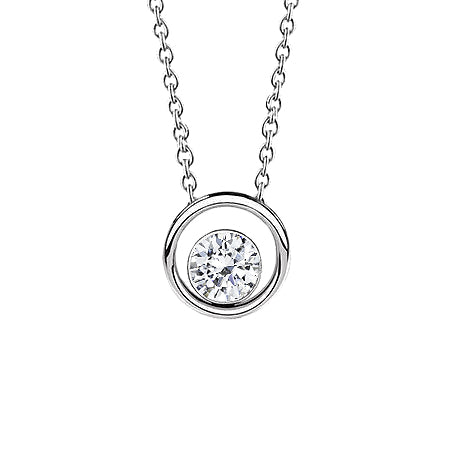 Round Cut Halo Diamond Necklace Pendant 1 Carat White Gold 14K