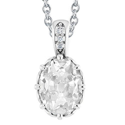 Real Natural Earth Mined Diamond Pendant Necklace With Bail Round & Oval Old Miner 5.50 Carats