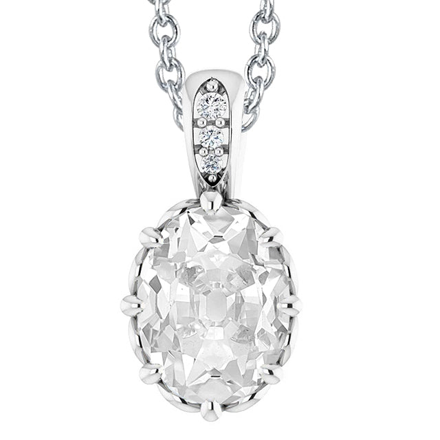 Diamond Pendant Necklace With Bail Old Miner
