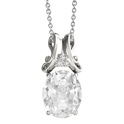 Diamond Pendant Necklace With Bail Round & Oval Old Miner 5.50 Carats