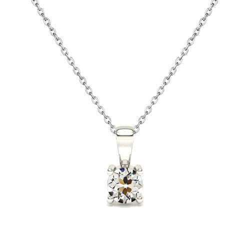Diamond Pendant 1 Carat Old Cut Gold Jewelry