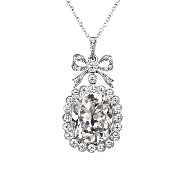 Diamond Pendant Old Miner Oval 3.50 Ct 14K Gold