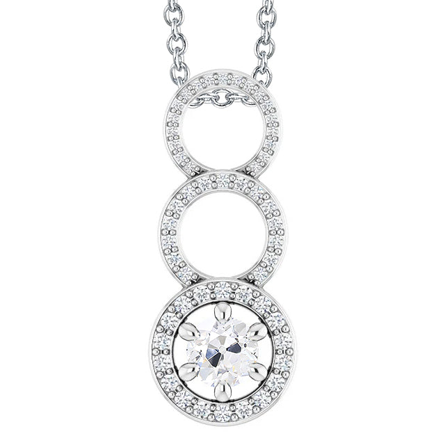 Diamond Pendant Old Miner Cut Prong Set