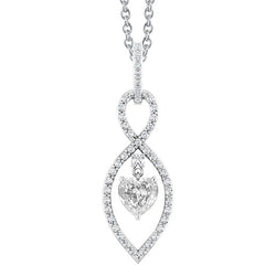 Genuine Natural Earth Mined Diamond Pendant Round & Heart Old Miner 2.50 Carats Prong Set