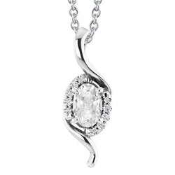 Real Natural Earth Mined Diamond Pendant Round & Oval Cut Old Miner 3 Carats Gold 14K