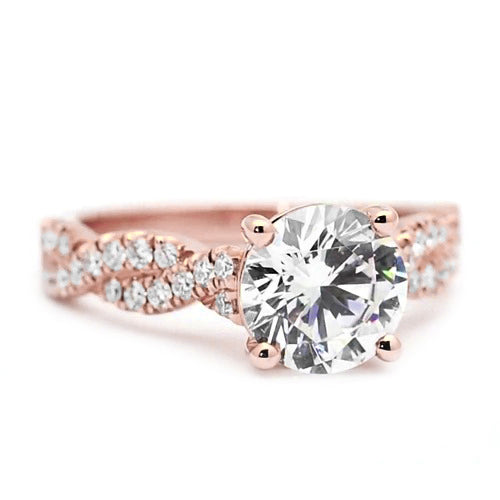 Rose Gold Women Diamond Engagement Ring 