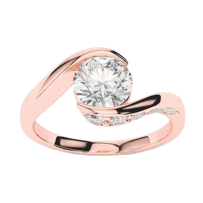 Natural Earth Mined Diamond Ring Rose Gold 3.10 Carats Twisted Shank Women Jewelry New
