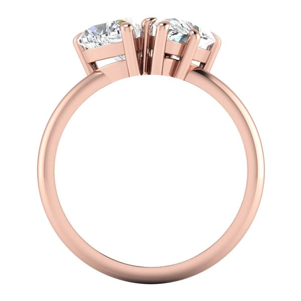   Unique Lady’s Style White Sparkling Engagement White gold    Toi Et Moi Diamond Ring 2 Ct Rose Gold Heart & Pear Cut Toi Et Moi Diamond Ring 2 Ct Rose Gold Heart & Pear Cut